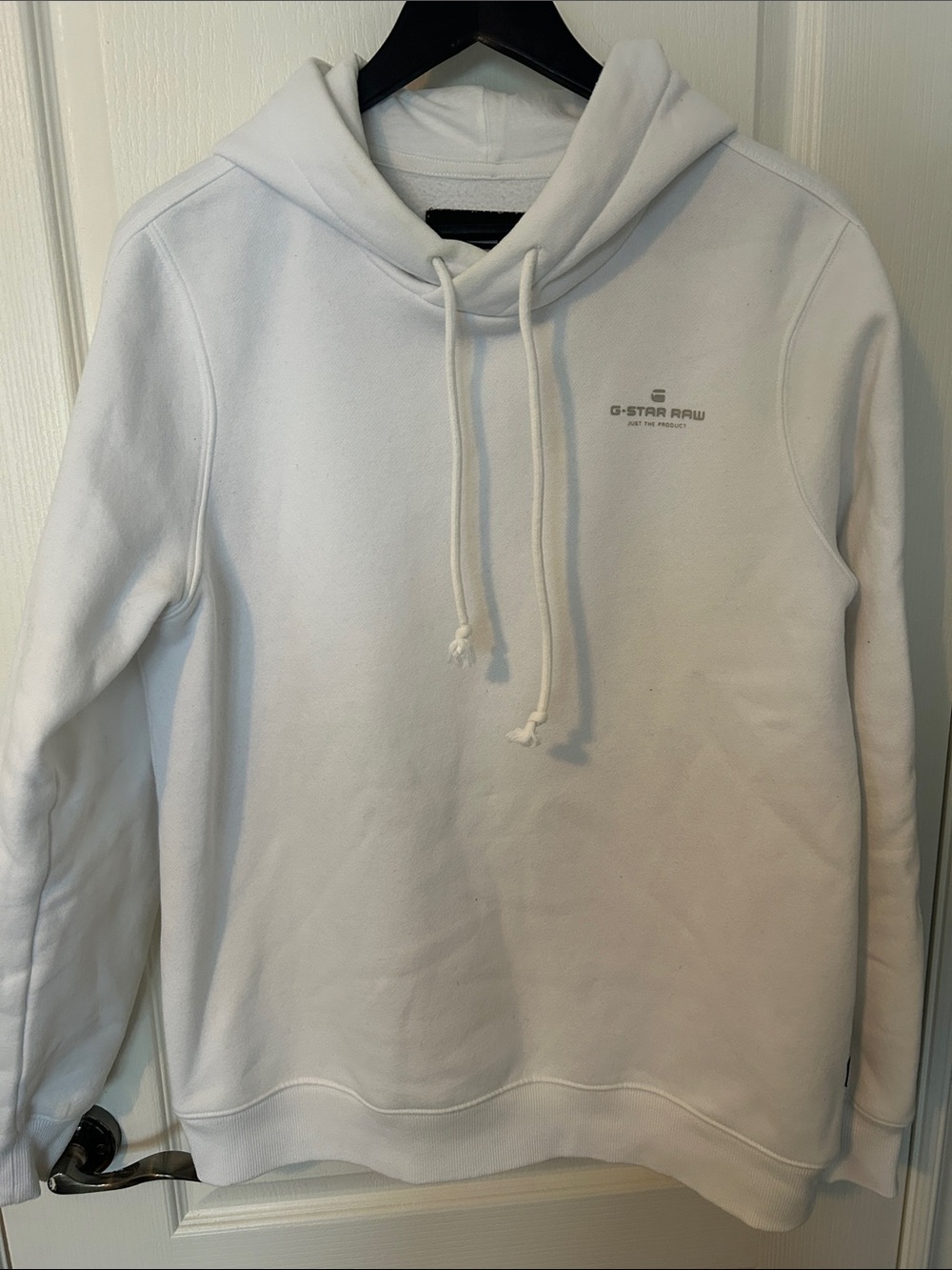 G-Star White Pullover Hoodie with Subtle Logo
